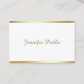 Carte De Visite Golden Script Calligraphie Belle Moderne Unique (Devant)