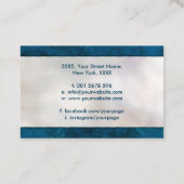 Carte De Visite Golden Spiral - Aqua Blue Marbre et perle (Dos)