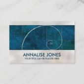 Carte De Visite Golden Spiral - Aqua Blue Marbre et perle (Devant)