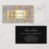 Carte De Visite Golden Strokes Beauty Shop Blush Abstrait (Devant / Derrière)