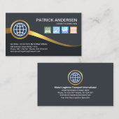 Carte De Visite Golden Wave Land Air Sea Rail Logistique (Devant / Derrière)