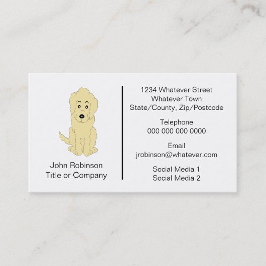 Carte De Visite Goldendoodle Chien Design Embarquement Kennels (Devant)