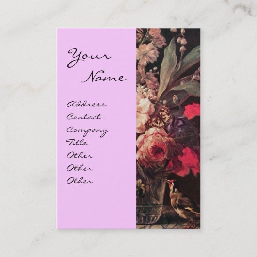 Carte De Visite GOLDFINY, ROSES ROSES ROSES ROSES ET Lilac Floral (Devant)