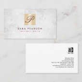 Carte de visite GoldMonogram Elegant Writer (Devant / Derrière)