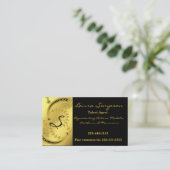 Carte de visite goldtone et noir de monogramme (Debout devant)