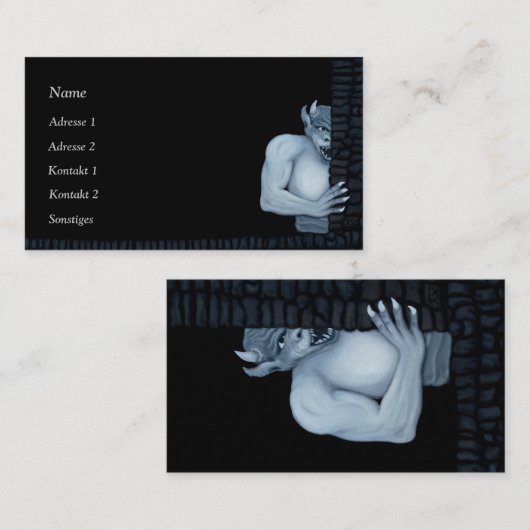 Carte De Visite Golem Gargoyle (Devant / Derrière)