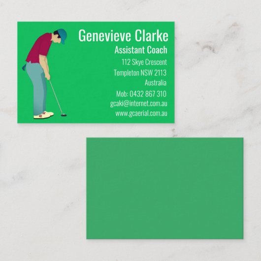 Carte De Visite Golf (Devant / Derrière)