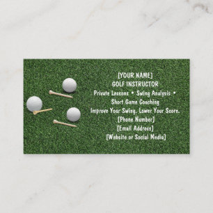Carte De Visite Golf avec nom pour golfeur 