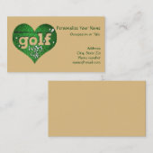 Carte De Visite Golf Course Heart & Golf Club Mode de vie (Devant / Derrière)