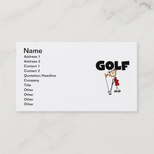 Carte De Visite Golf FÉMININ (Devant)