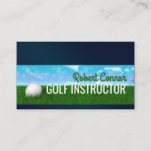 Carte De Visite Golf Instructor Golfer Lessons Tour Grass & Sky (Devant)
