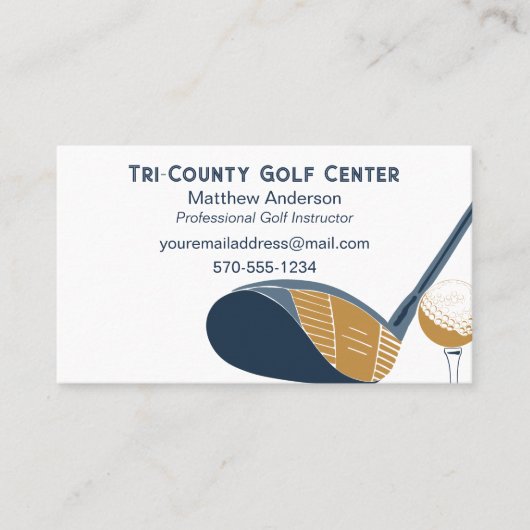 Carte De Visite Golf Instructor Golfing Pro Custom (Devant)