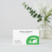 Carte De Visite Golf Instructor Green and White Unique Golf Cart (Debout devant)