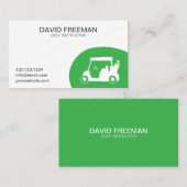 Carte De Visite Golf Instructor Green and White Unique Golf Cart (Devant / Derrière)