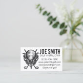 Carte De Visite Golf Instructor Pro Golf Course Ball Clubs Tee (Debout devant)