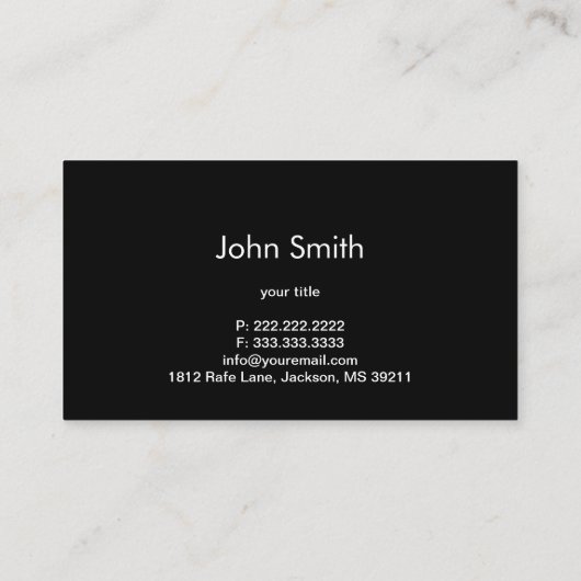 Carte De Visite Golf Pro Classy foncé (Dos)