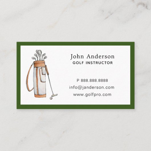 Carte de visite Golf pro ou instructeur de golf (Devant)