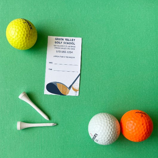 Carte De Visite Golf School Golf Lesson Tee Time Reminder