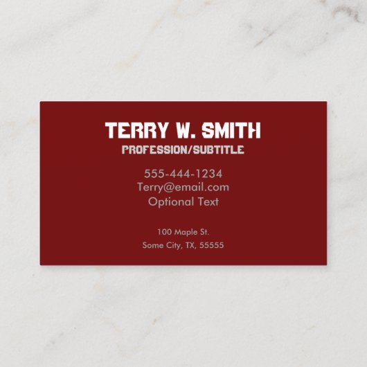 Carte de visite Golfer (Dos)