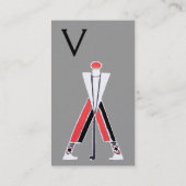 CARTE DE VISITE GOLFER ROUGE BLANC, INSTRUCTEUR DE GOLF MONOGRAM P (Dos)