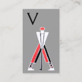 CARTE DE VISITE GOLFER ROUGE STYLISÉ, INSTRUCTEUR DE GOLF MONOGRAM (Dos)