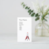 CARTE DE VISITE GOLFER ROUGE STYLISÉ, INSTRUCTEUR DE GOLF MONOGRAM (Debout devant)