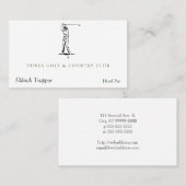 Carte De Visite Golfeur (Devant / Derrière)