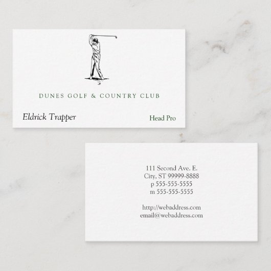 Carte De Visite Golfeur (Devant / Derrière)