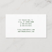 Carte De Visite Golfeur (Dos)