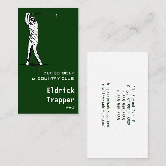 Carte De Visite Golfeur (Devant / Derrière)