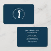 Carte De Visite Golfeur bleu foncé (Devant / Derrière)