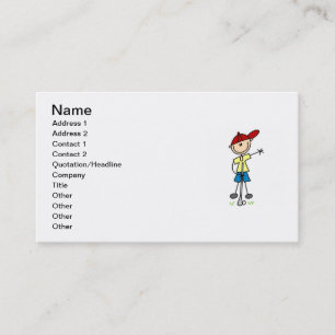 Carte De Visite Golfeur masculin en bonhomme allumette