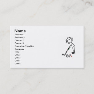 Carte De Visite Golfeur simple à bâtonnets