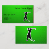 Carte De Visite Golfeur vintage vert (Devant / Derrière)