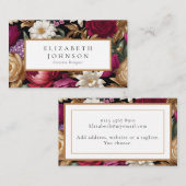 Carte De Visite Golfs riches et design floral dynamique (Devant / Derrière)