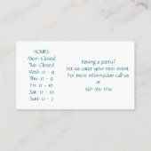 Carte De Visite Gondolier et Gondola Restaurant italien (Dos)