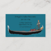 Carte De Visite Gondolier et Gondola Restaurant italien (Devant)
