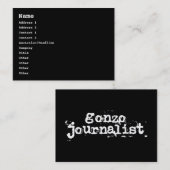 Carte De Visite Gonzo Journaliste (Devant / Derrière)
