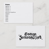 Carte De Visite Gonzo Journaliste (Devant / Derrière)