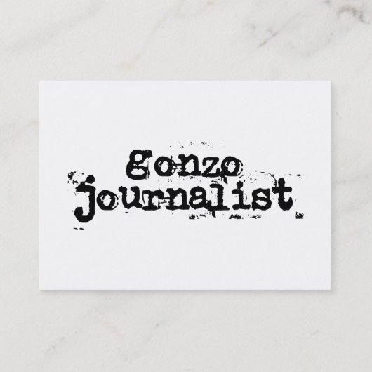 Carte De Visite Gonzo Journaliste (Dos)