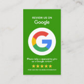 Carte De Visite Google Avis (Dos)