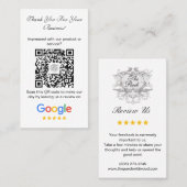 Carte De Visite Google Avis avec Merci et QR Code (Devant / Derrière)