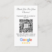 Carte De Visite Google Avis avec Merci et QR Code (Devant)