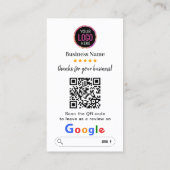 Carte De Visite Google Avis | Business Review Link QR Code (Dos)