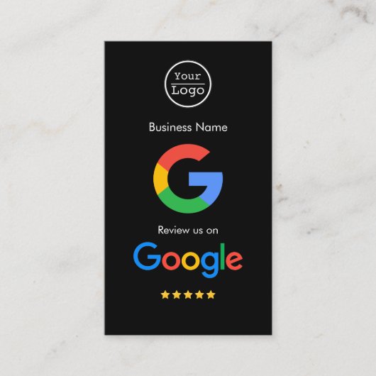 Carte De Visite Google Avis | Business Review Link QR Code (Devant)