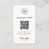 Carte De Visite Google Avis | Business Review Link QR Code (Devant)