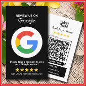 Carte De Visite Google Avis | Business Review Us Black QR Code