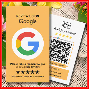 Carte De Visite Google Avis   Business Review Us Peach QR Code
