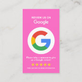 Carte De Visite Google Avis | Business Review Us Pink QR Code (Dos)