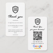 Carte De Visite Google Avis | Business Review Us White QR Code (Devant / Derrière)